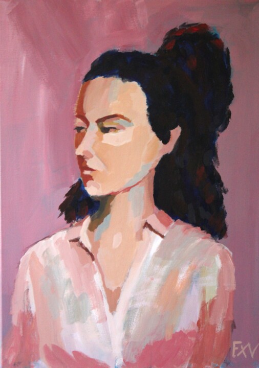 Jeune femme à un mariage 绘画, 27.6x19.7 in
