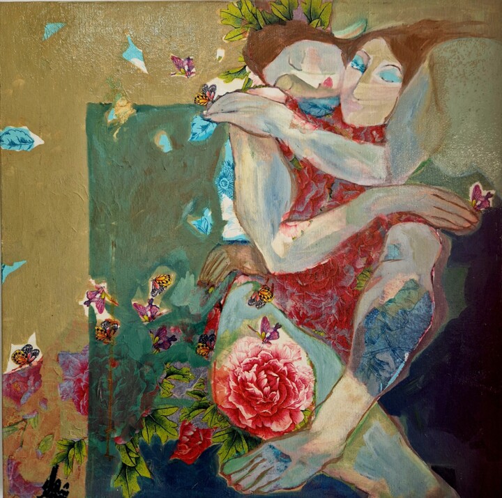 Une Touche Painting, 17.7x17.7 in