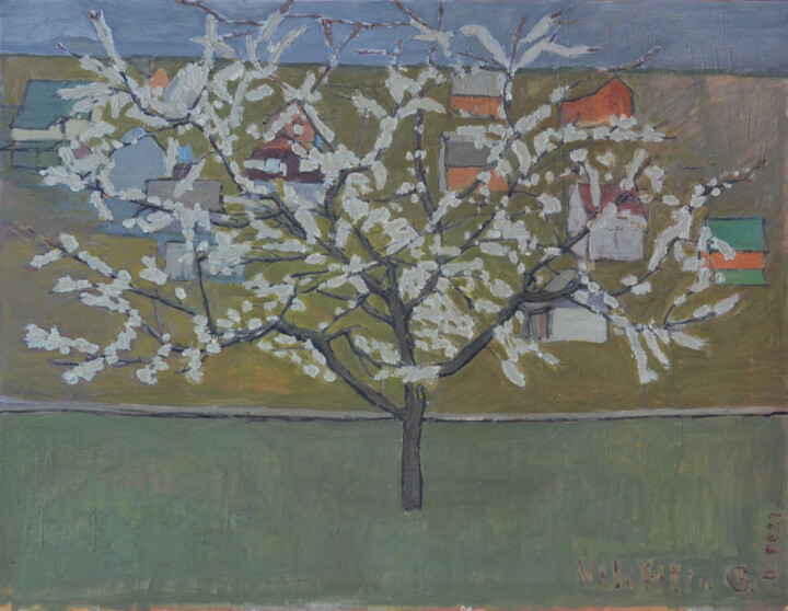 Blooming cherry 绘画, 19.7x25.6 in