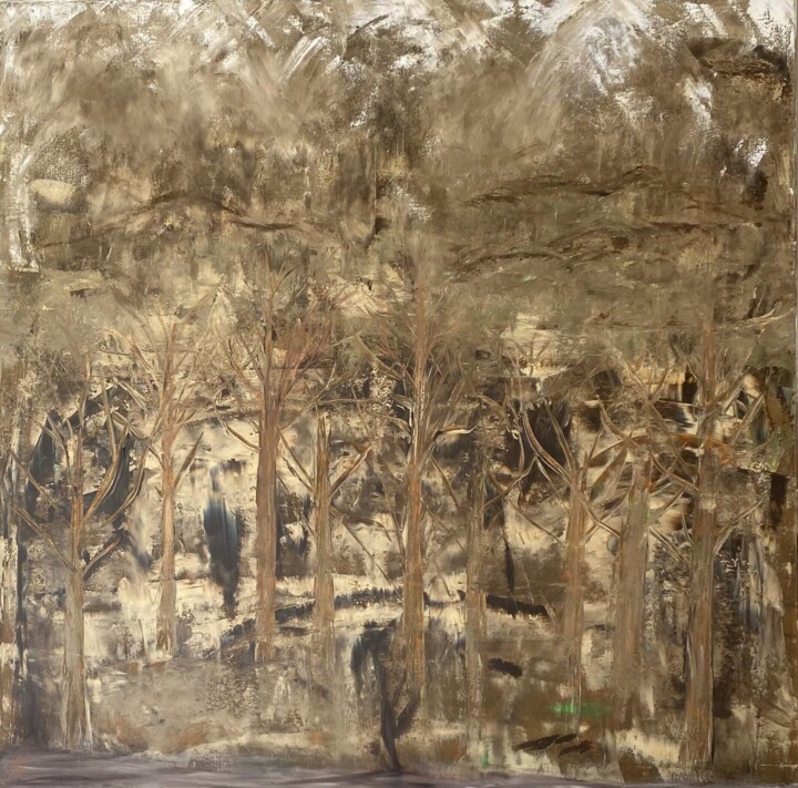 Forêt d'or Schilderij, 47,2x47,2 in