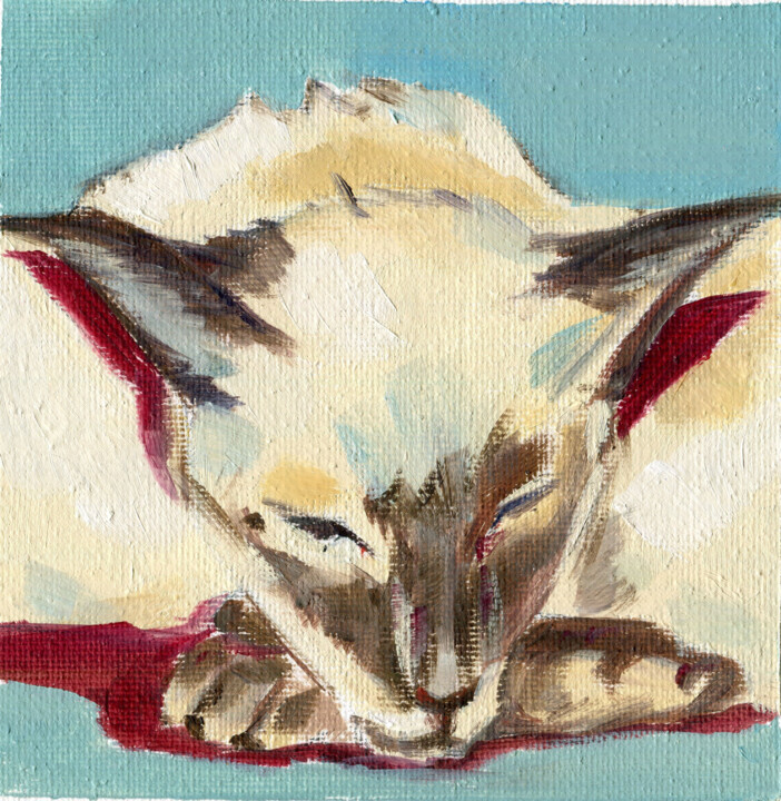 Cat 2 绘画, 4.7x4.7 in