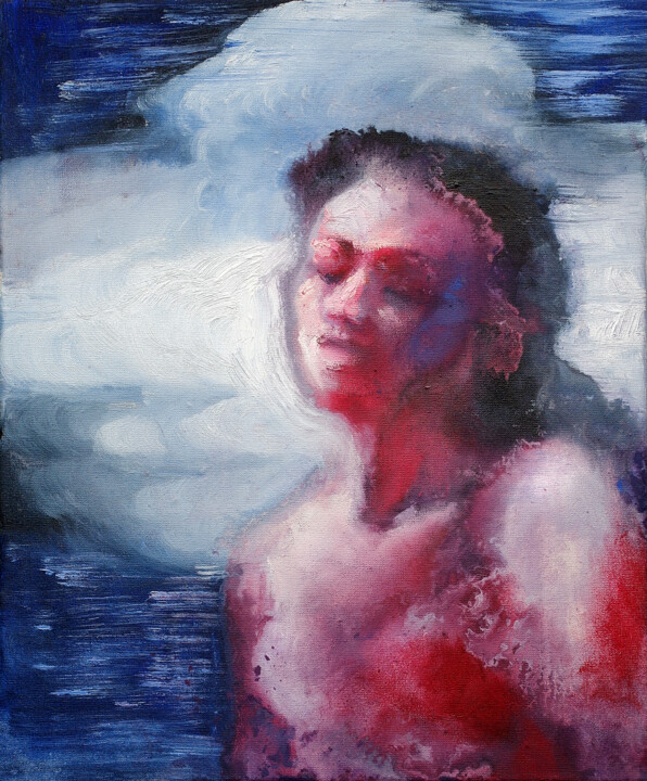 Painting titled "Дыхание" by Aleksandra Visnevskaa, Original Artwork, Oil