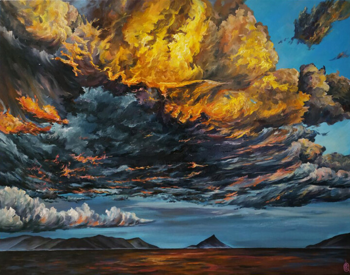 Sky is on fire 绘画, 23.6x31.5 in