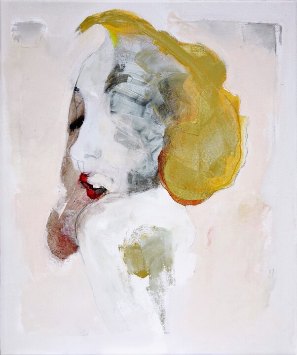 New gold painting 绘画, 21.7x18.1 in