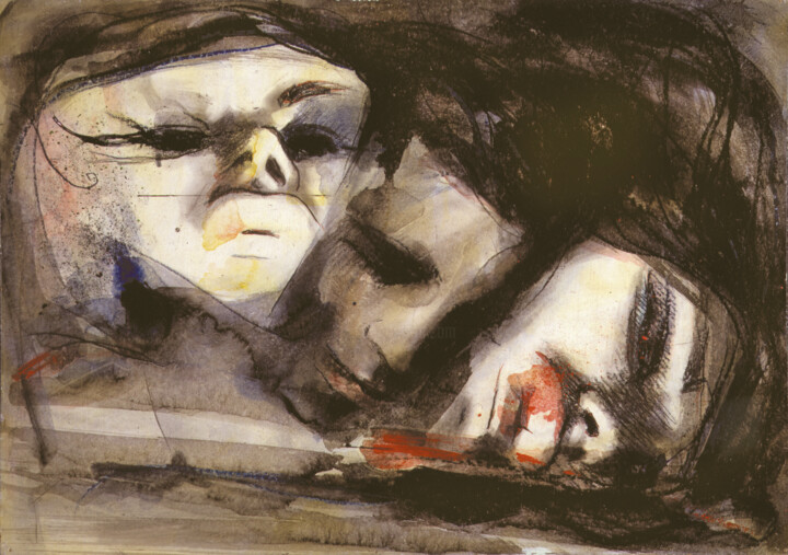 Lei, lui, l'altro Painting, 27.6x39.4 in