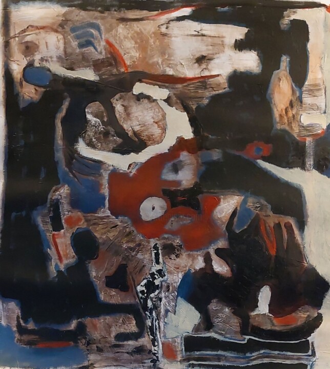 Monstres organisant ce monde. Schilderij, 31,5x29,5 in