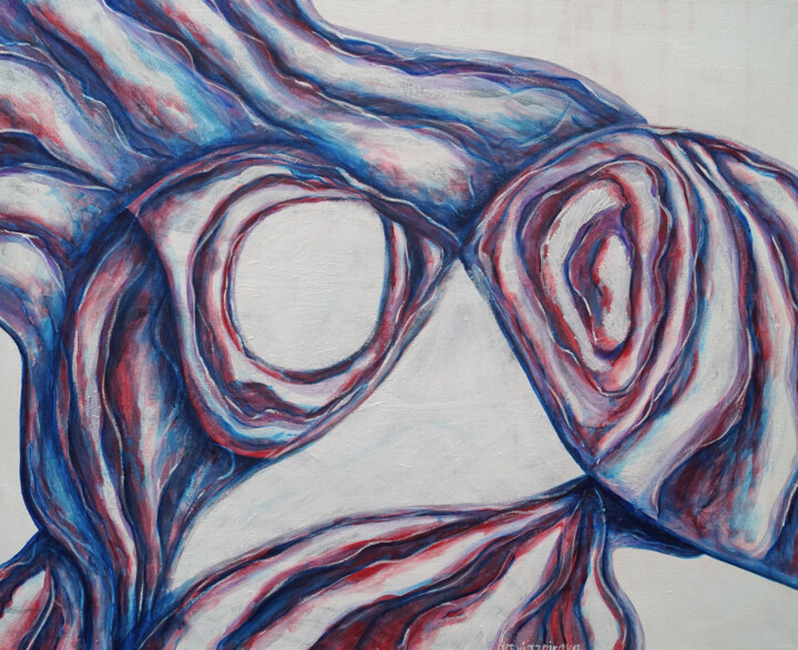 The fish of my dreams, series Adaptation forms 绘画, 15.8x19.7 in