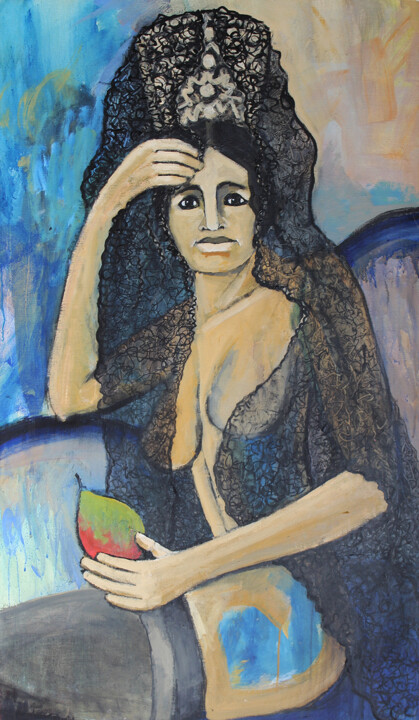 Sevillana. - A Sevillian 绘画, 51.6x30.3 in