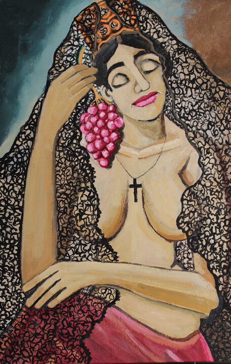 Rocío. 绘画, 43.7x27.6 in