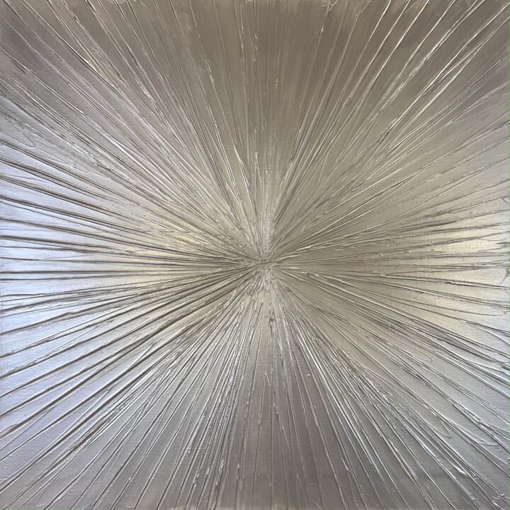 绘画 标题为“Silver rays.” 由Marina Skromova, 原创艺术品, 丙烯 安装在木质担架架上