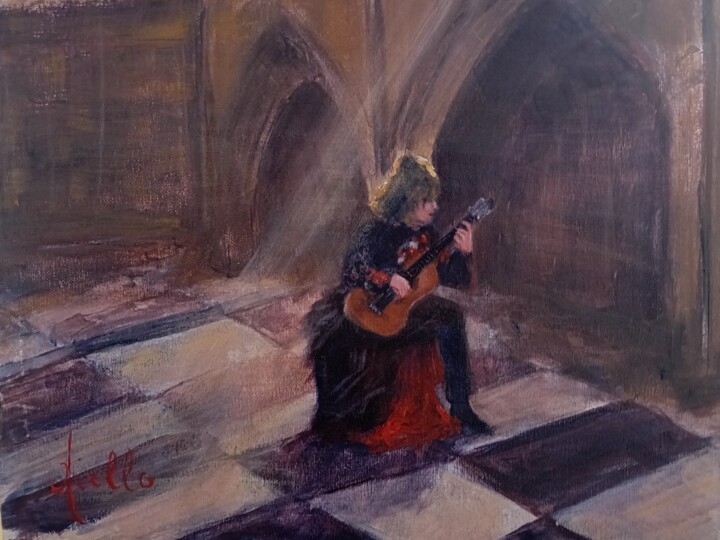 Le damier chantant Schilderij, 11,8x15,8 in