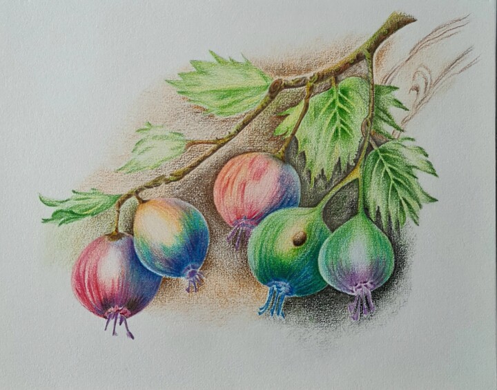 Berries Schilderij, 9,5x11,8 in
