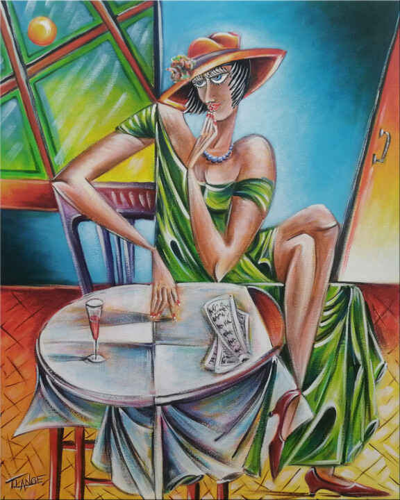 Pintura titulada "Woman Chillout #M246" por Thomas Lange, Obra de arte original, Oleo Montado en Bastidor de camilla de made…