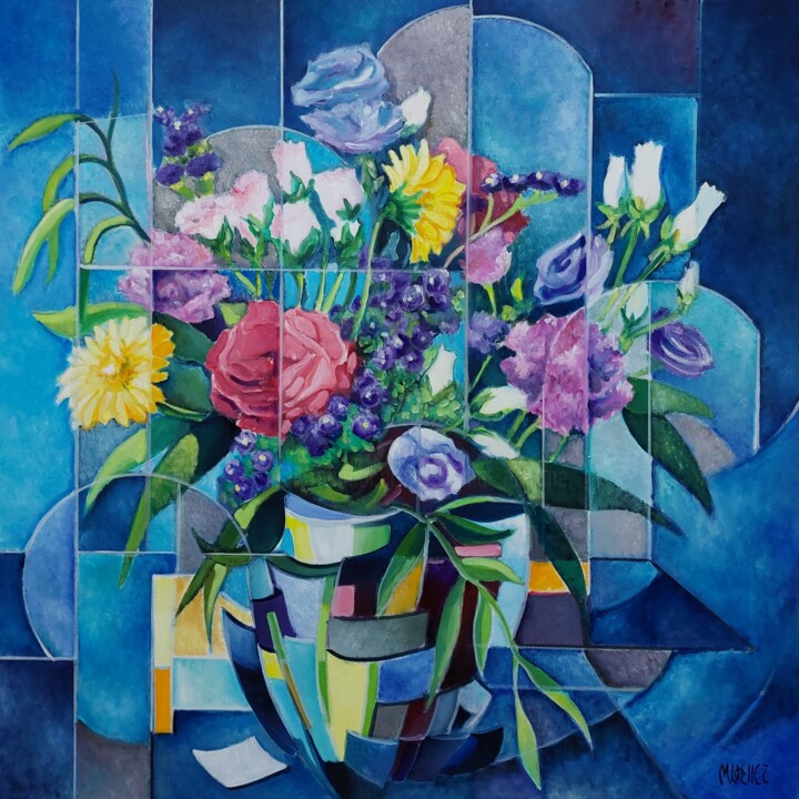"Fête des mères" 绘画, 31.5x31.5 in