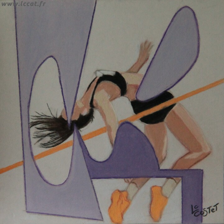 Athlétisme aux jeux olympiques 绘画, 7.9x7.9 in