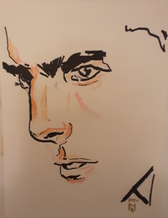 Der bezahlte Cavalier. 绘画, 15.8x11.8 in