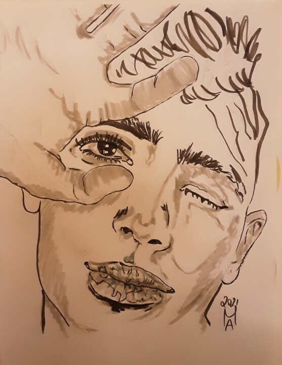 Abbagliato dal sole. 绘画, 16.5x11.8 in