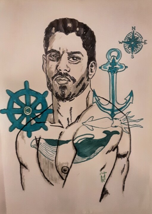 Il marinaio spagnolo. Pittura, 16,5x11,8 in