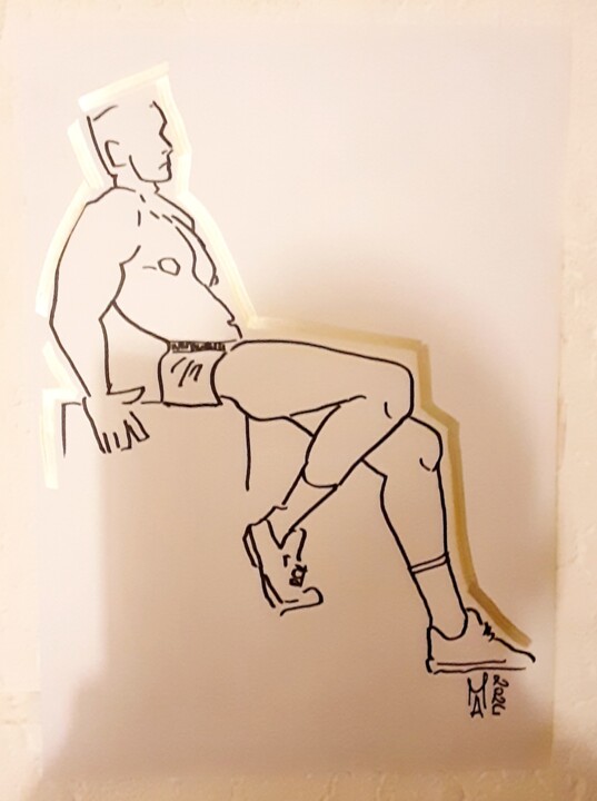 Fitness pause 绘画, 16.5x11.8 in