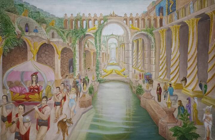 Ушедшие цивилизации 绘画, 48.8x74.8 in