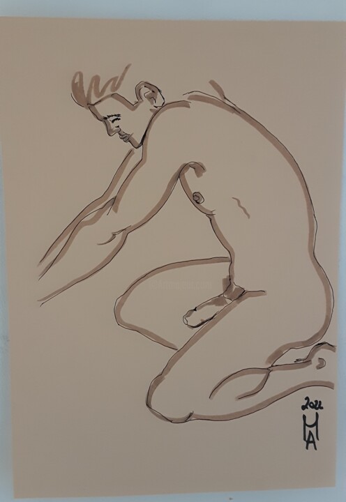 Devozione. 绘画, 16.5x11.8 in