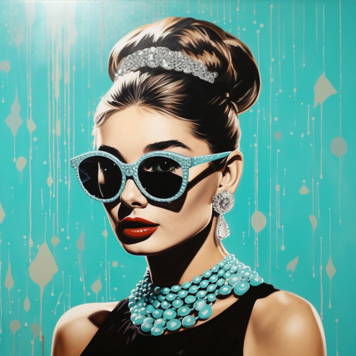 Painting titled "BREAKFAST AT T" by Claudia Sauter (Poptonicart), Original Artwork, Acrylic