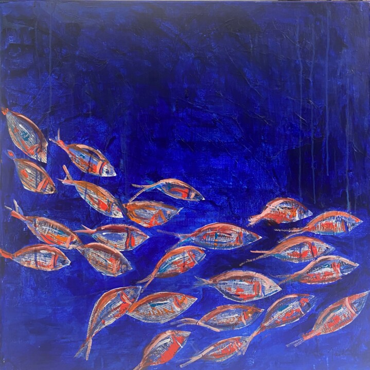 "Outremer" başlıklı Tablo Florence Maraine Bertrand tarafından, Orijinal sanat, Akrilik Ahşap Sedye çerçevesi üzerine monte…