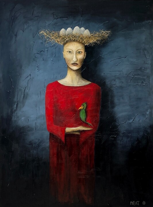 L’Oiseau Vert 绘画, 51.2x38.2 in