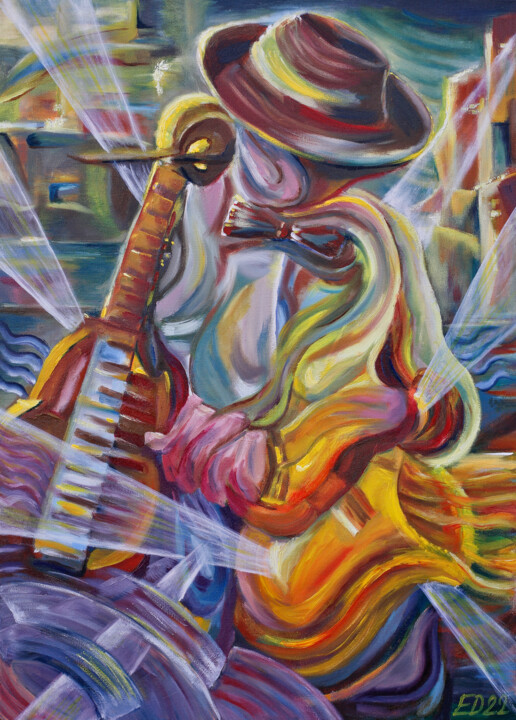 Street music 绘画, 27.6x19.7 in