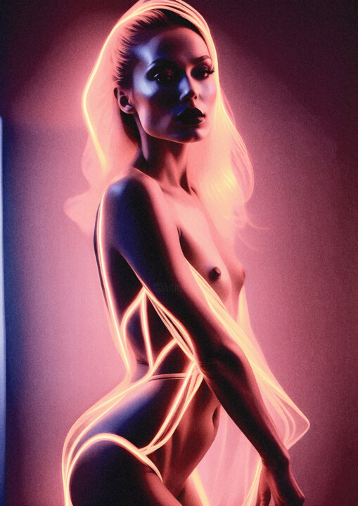 Digitale Kunst mit dem Titel "Radiant Reverie No…" von Probebyar, Original-Kunstwerk, KI-generiertes Bild