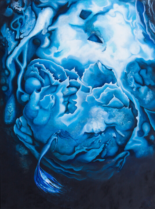 Pintura titulada "Deepwater Tranquili…" por Tina-Renae, Obra de arte original, Acrílico Montado en Bastidor de camilla de ma…