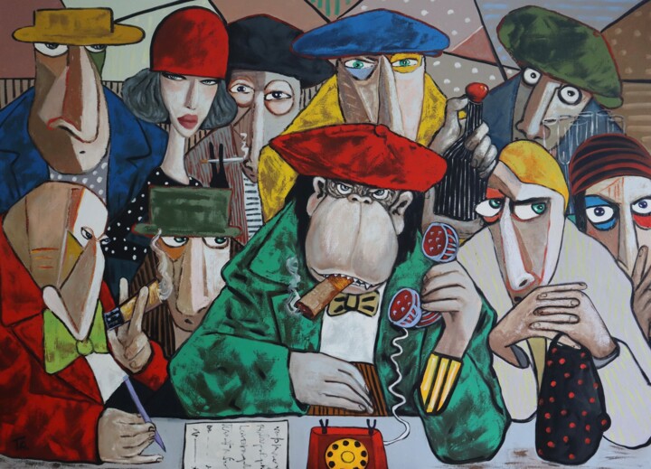 Boss on the phone 绘画, 51.2x70.9 in