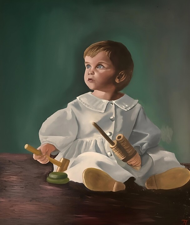 Schilderij getiteld "Innocence and Grace…" door Fabienne Hofstede, Origineel Kunstwerk, Olie