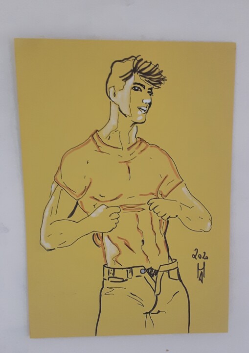 L amico. 绘画, 13.4x9.5 in