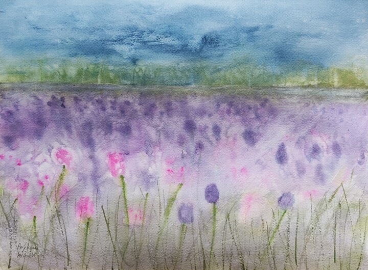 Fleurs des champs 绘画, 11.3x15.1 in