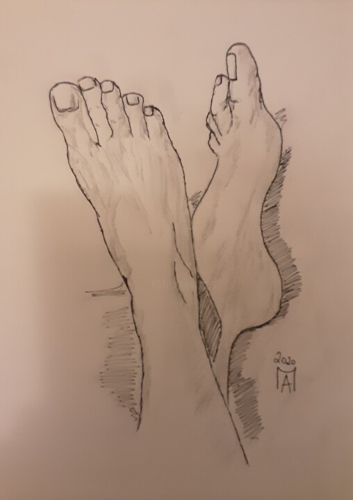 Piedi 绘画, 15.8x11.8 in