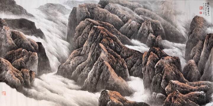 Living in a quiet state of despair 绘画, 26.8x54.3 in