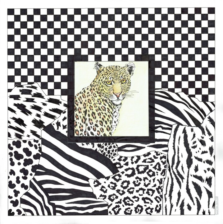 Leopard 图画, 19.7x19.7 in