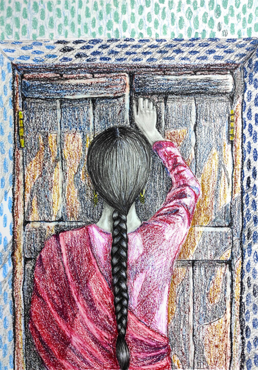 Тук тук откройся 绘画, 24x16.5 in