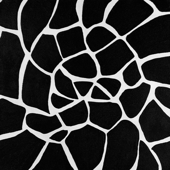 Monochrome Giraffe Pattern 绘画, 15.8x15.8 in