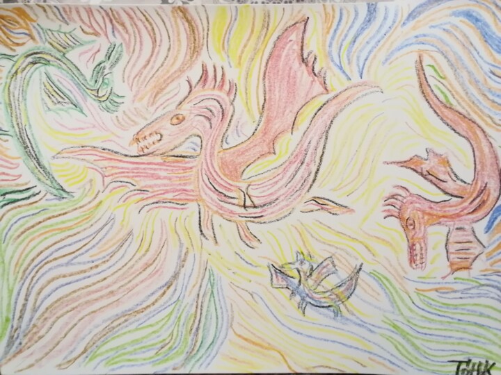 Year of the Dragon 绘画, 7.9x11.8 in