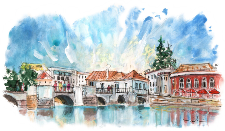 Painting titled "Tavira 08" by Miki De Goodaboom, Original Artwork, Watercolor