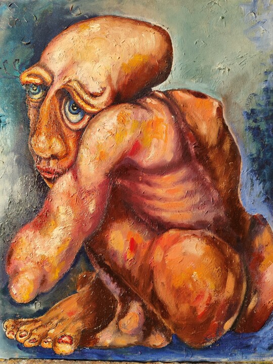 Painting titled "Freude 4" by Marat Isakowitsch, Original Artwork, Oil Mounted on Wood Stretcher frame