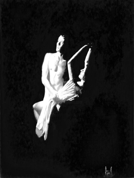 "Gudy & Frank Dancers"- 绘画, 17.7x13.8 in