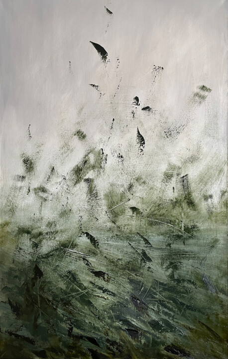 Картина под названием "SPLASH 3. SWAMP" - Anna Gurechkina, Подлинное произведение искусства, Масло Установлен на Деревянная…