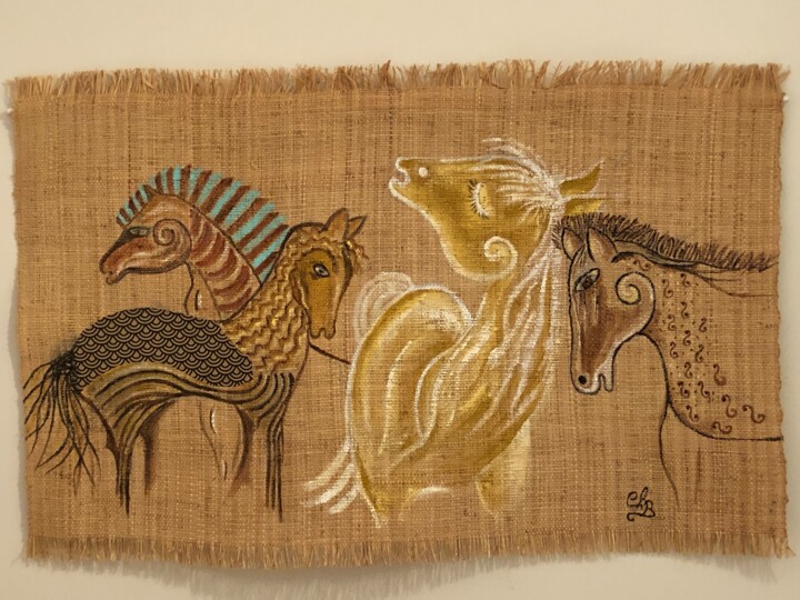 CHEVAUX DE RÊVE 绘画, 29.1x46.1 in