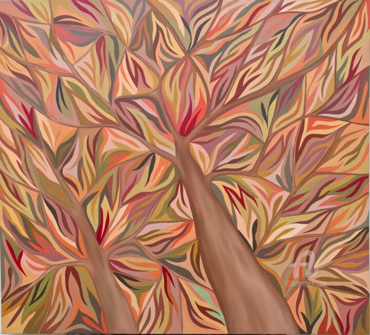 Vejo o outono chegar Painting, 39.4x39.4 in