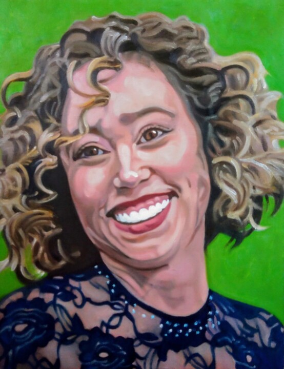 Painting titled "Katelyn Ohashi" by Takuart, Original Artwork, Oil