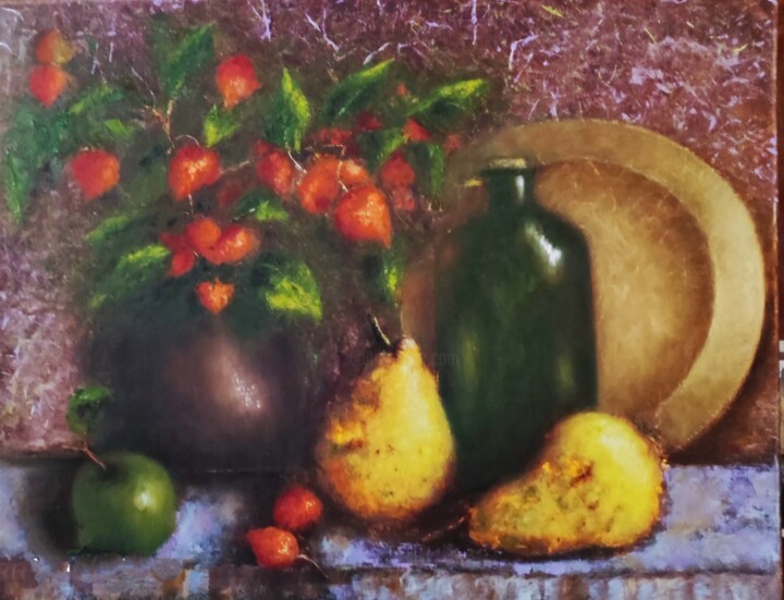 Still life with pear 绘画, 11.8x15.8 in