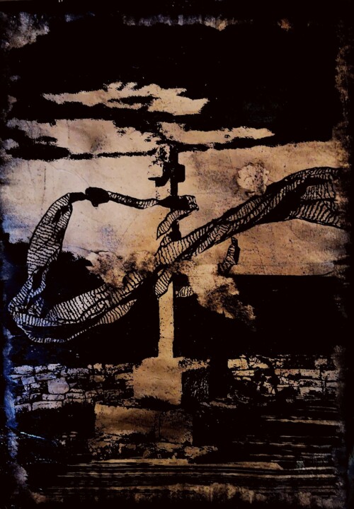 图画 标题为“Calvaire capiste” 由Camille Escudero, 原创艺术品, 墨